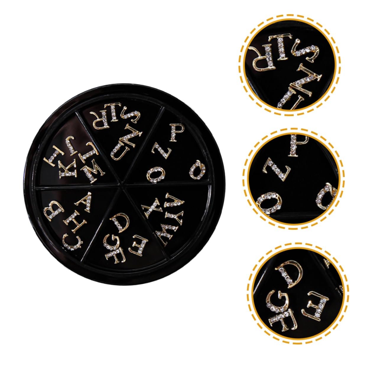 Стразы для ногтей Алфавит FRCOLOR 52 шт Золотистый, фото №9 Стразы для ногтей Алфавит FRCOLOR 52 шт Золотистый, фото №9