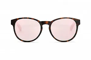 Солнцезащитные очки Деревянные TAKE A SHOT Большие круглые линзы Гавана UV400 - Фото 1