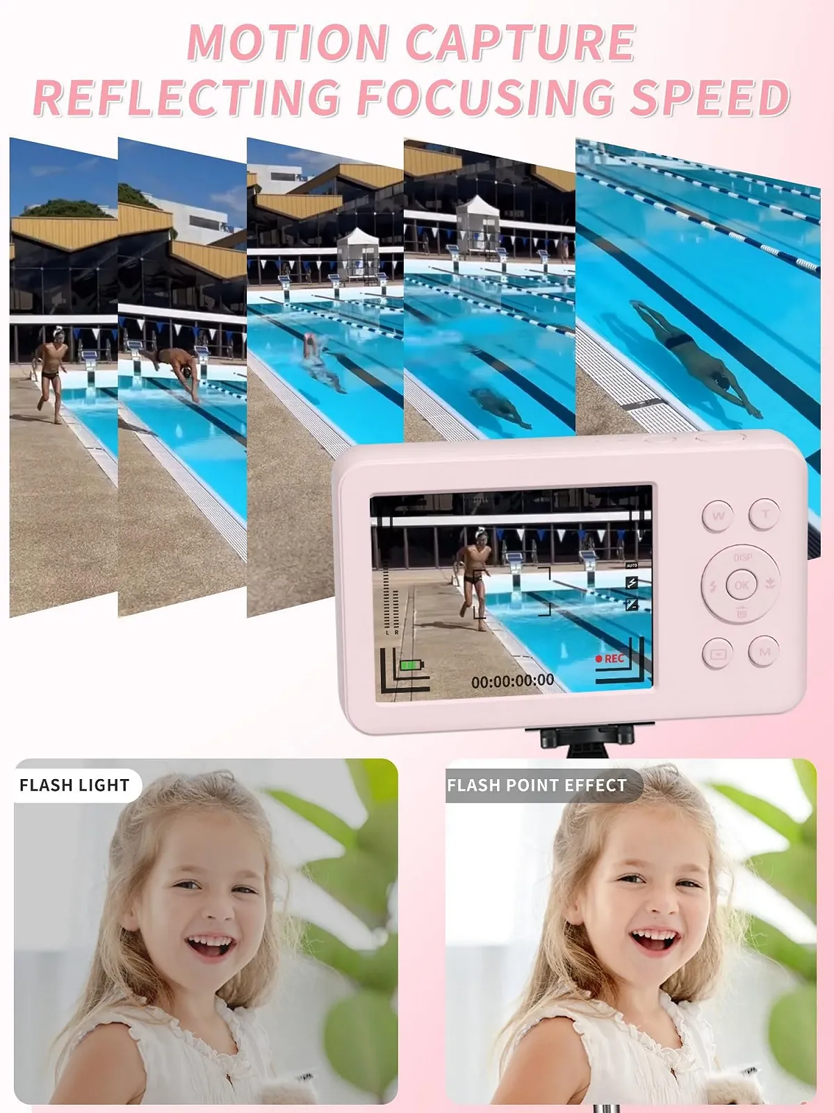 Цифрова компактна камера Mutrain X10 Slide Open 1080P 32G Pink, фото №6