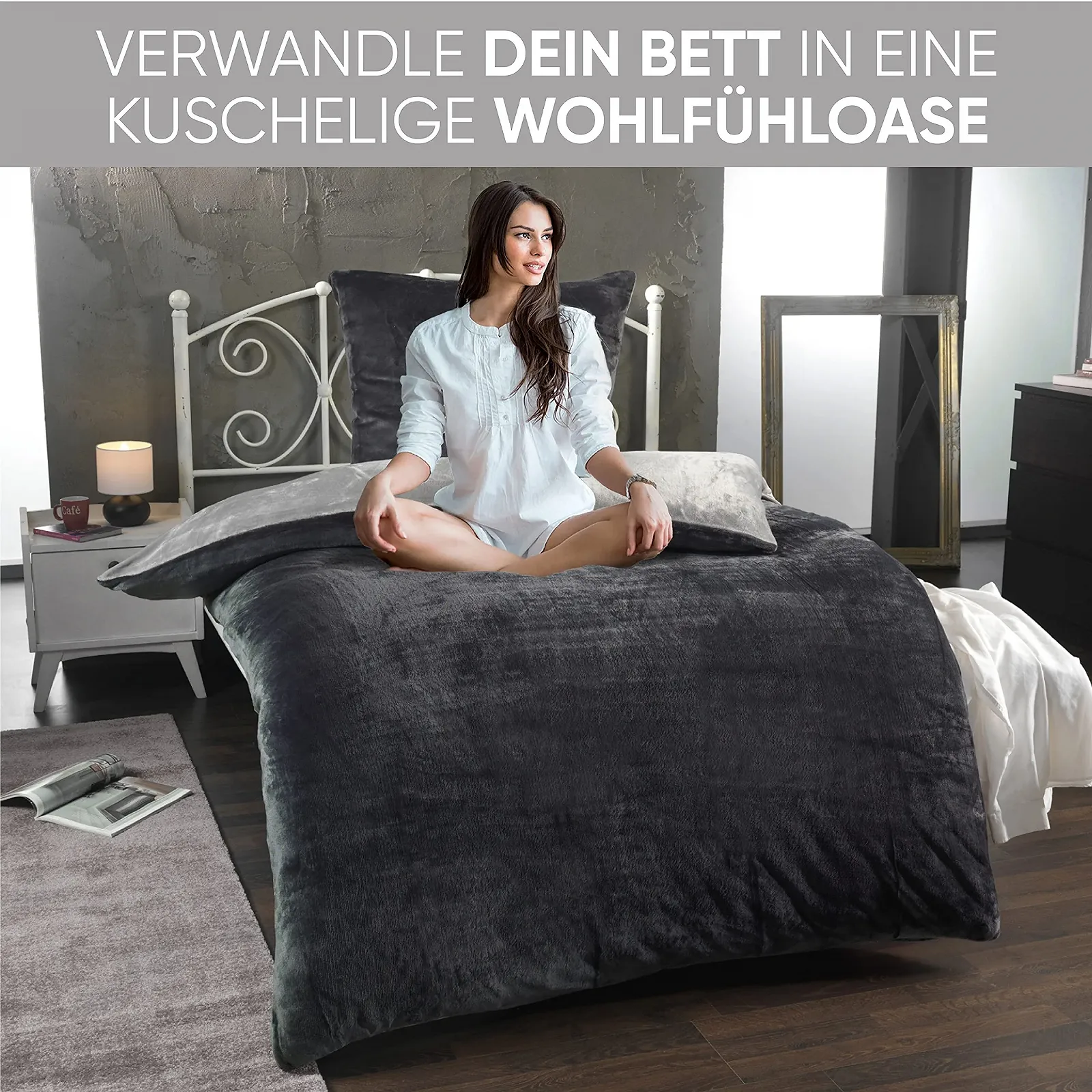 Постільна білизна Kuscheli, зимовий плюш, 135 x 200 см, двостороння, підодіяльник, наволочка, фото №5 Постільна білизна Kuscheli, зимовий плюш, 135 x 200 см, двостороння, підодіяльник, наволочка, фото №5