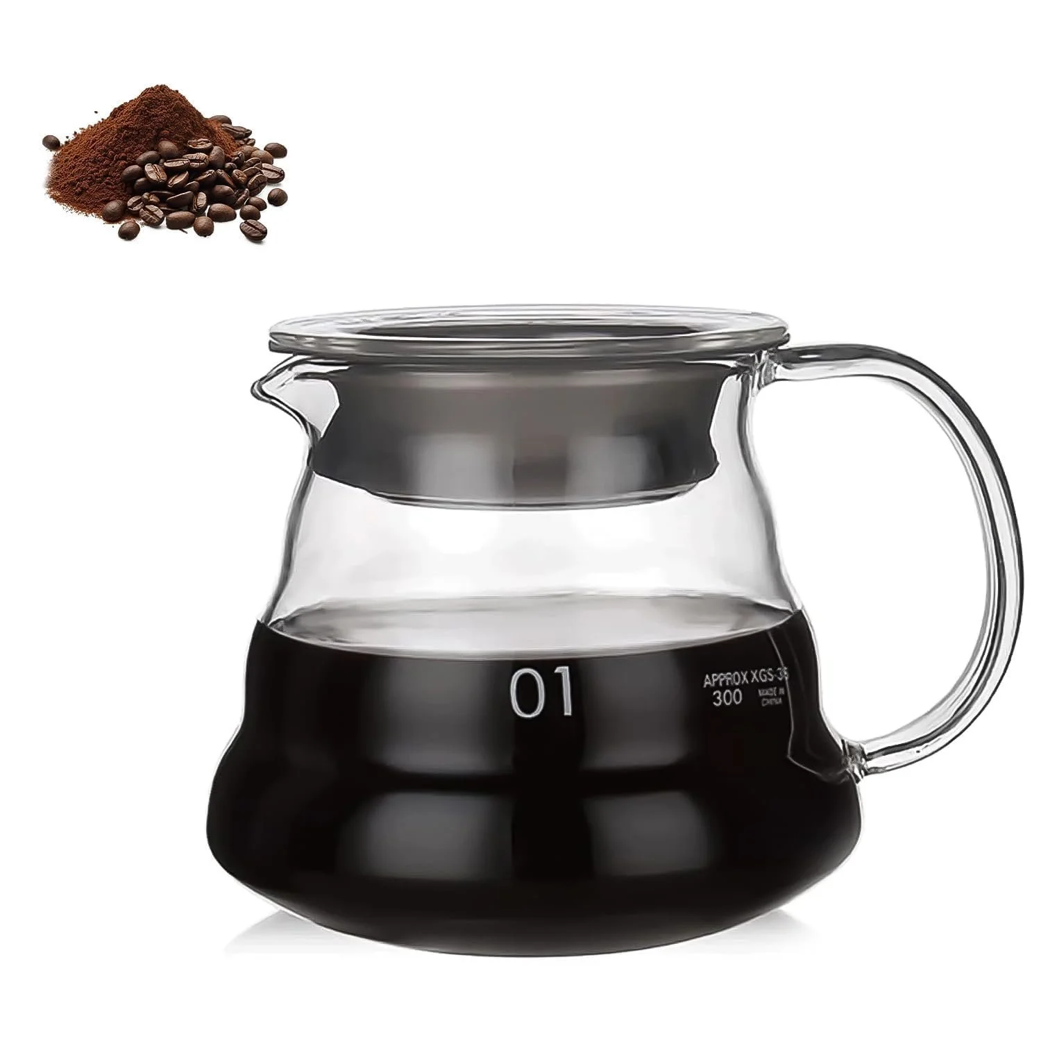 Кофейник HASLED стеклянный боросиликатный 360 мл, фото №1