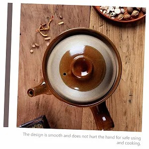 Глиняный горшок IMIKEYA для китайской медицины термостойкий антипригарный с изолированной ручкой synthetic.ua - Фото 1