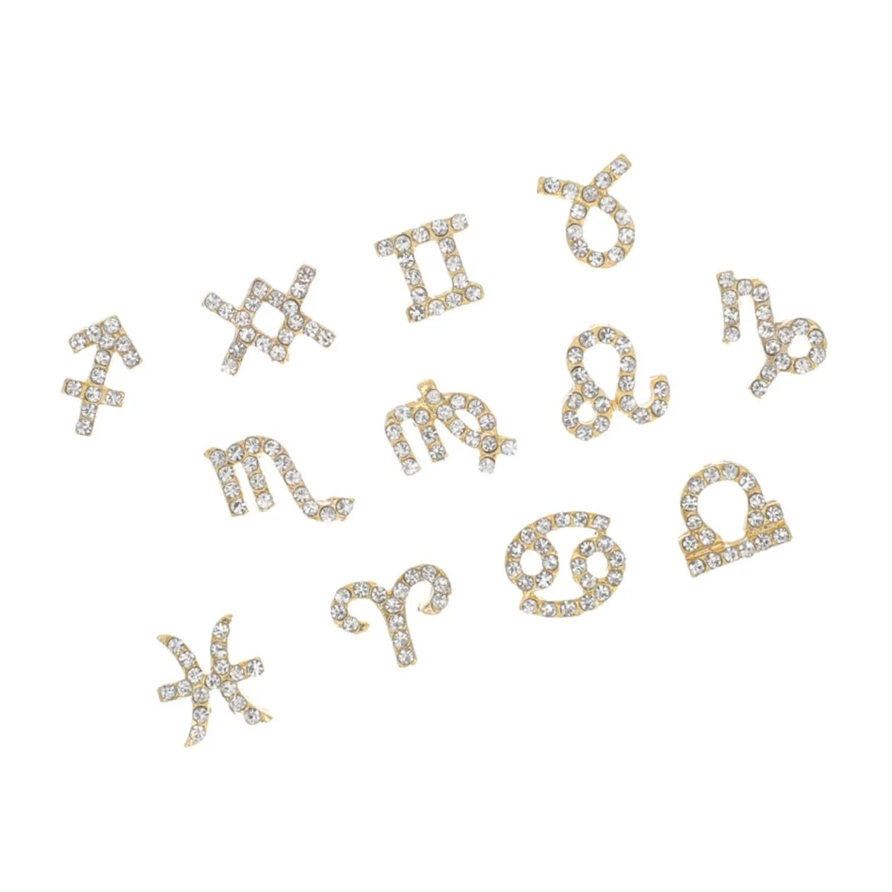 Набор украшений для ногтей 24 шт. Стразы для ногтей Шарм для ногтей для женщин Маникюрные стразы Украшения для ногтей Подвески для ногтей Орнаменты для ногтей Кулон для ногтей из стразового сплава Золотой, фото №1