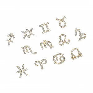 Набор украшений для ногтей 24 шт. Стразы для ногтей Шарм для ногтей для женщин Маникюрные стразы Украшения для ногтей Подвески для ногтей Орнаменты для ногтей Кулон для ногтей из стразового сплава Золотой - Фото 1