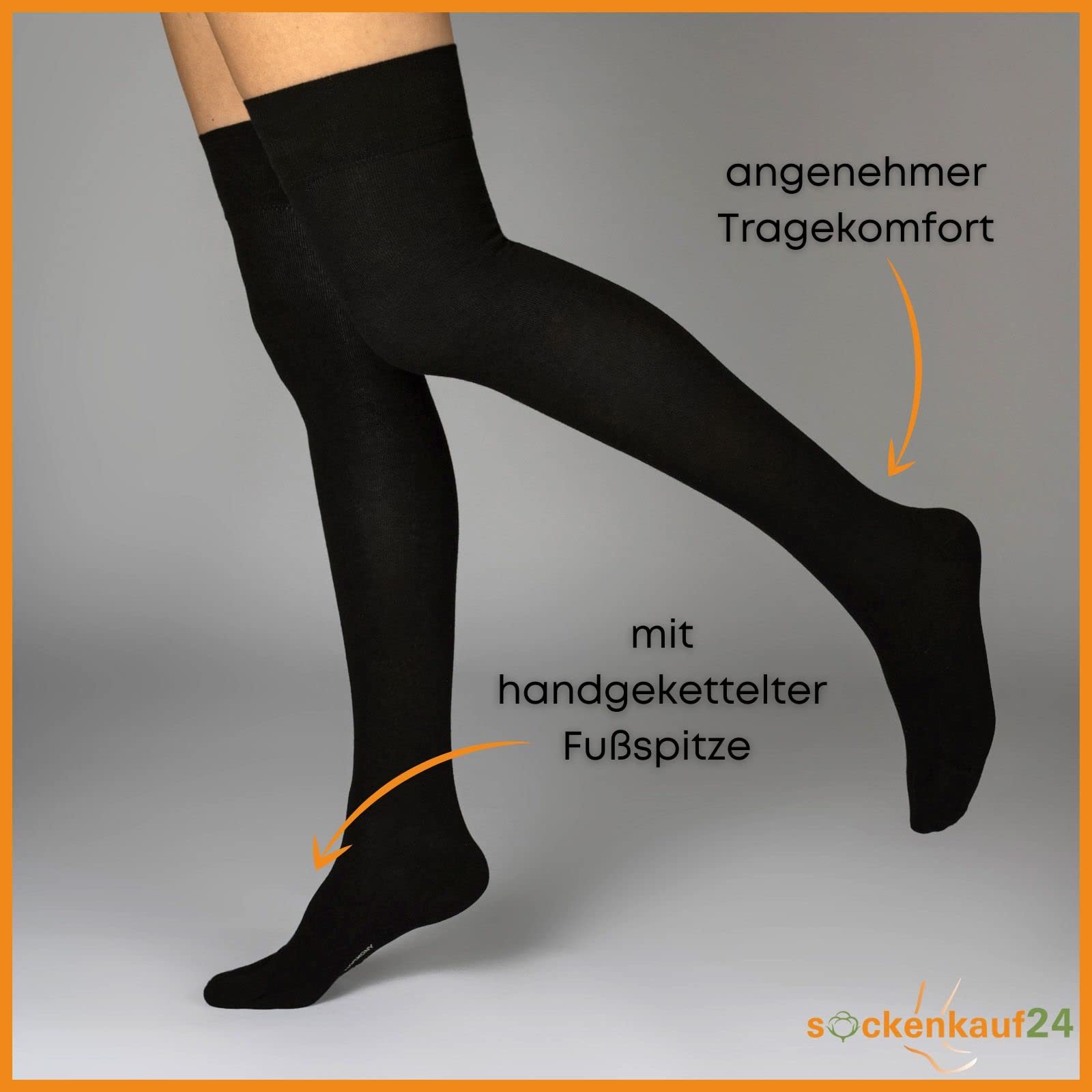 sockenkauf24 Пара шкарпеток вище коліна Бавовняні, фото №6