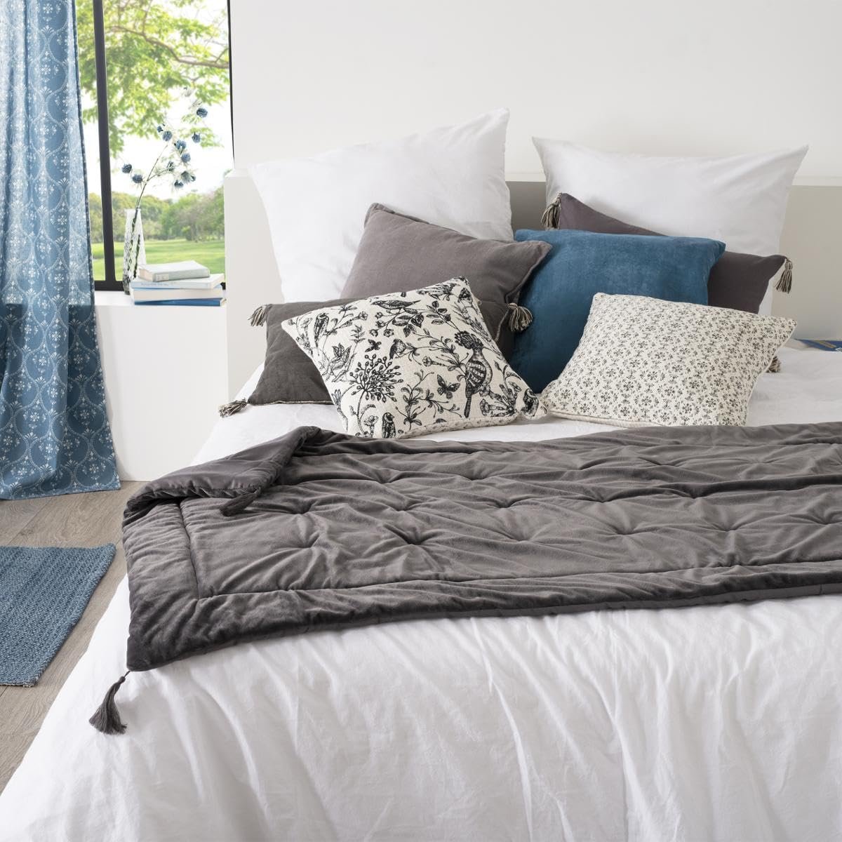 Покривало Оксамитове Atmosphera Sonia Сірий 80 x 180 см Сірий, фото №6