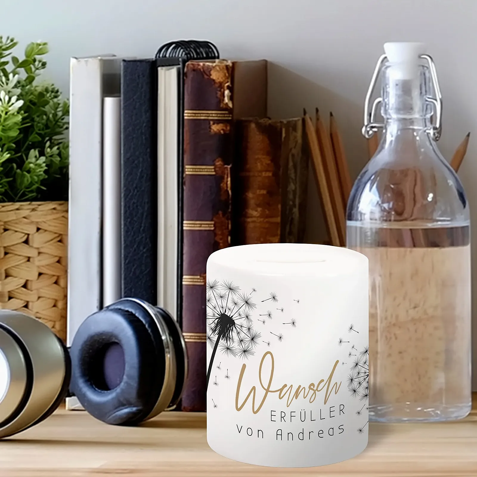 Скарбничка Wish Filler Наповнювач бажань керамічна з кульбабою, фото №6