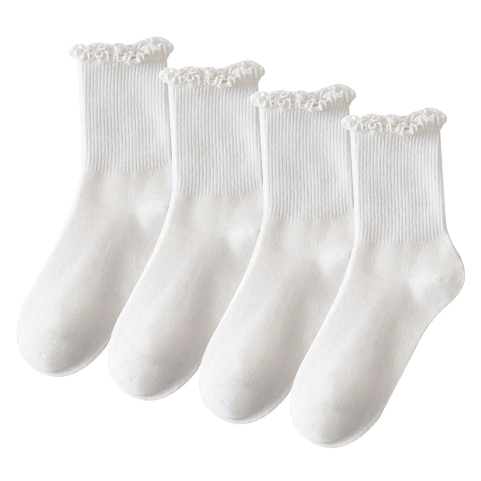 Шкарпетки з рюшами Білі, 4 пари, фото №1