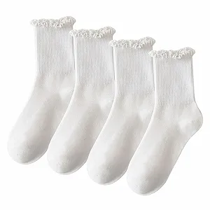 Шкарпетки з рюшами Білі, 4 пари - Фото 1