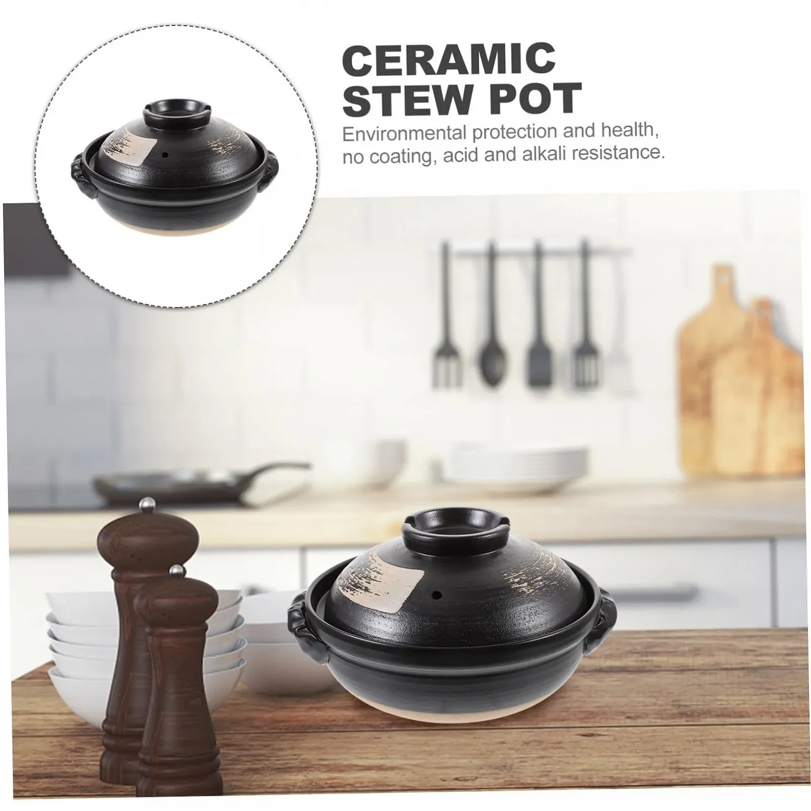 Кастрюля-сотейник INOOMP Keramik 900 мл с отверстиями для вентиляции глазурованная поверхность, фото №3