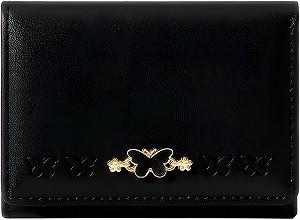 Кошелек Farcauo женский маленький с отделением для ID и отделениями для карт, #R Черный кошелек-бабочка для женщин, Классический - Фото 1