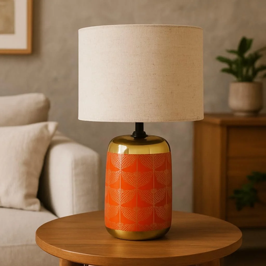 Настільна лампа Luxus Rome H 33 x Діаметр 18 E14 Кераміка Синій, фото №3