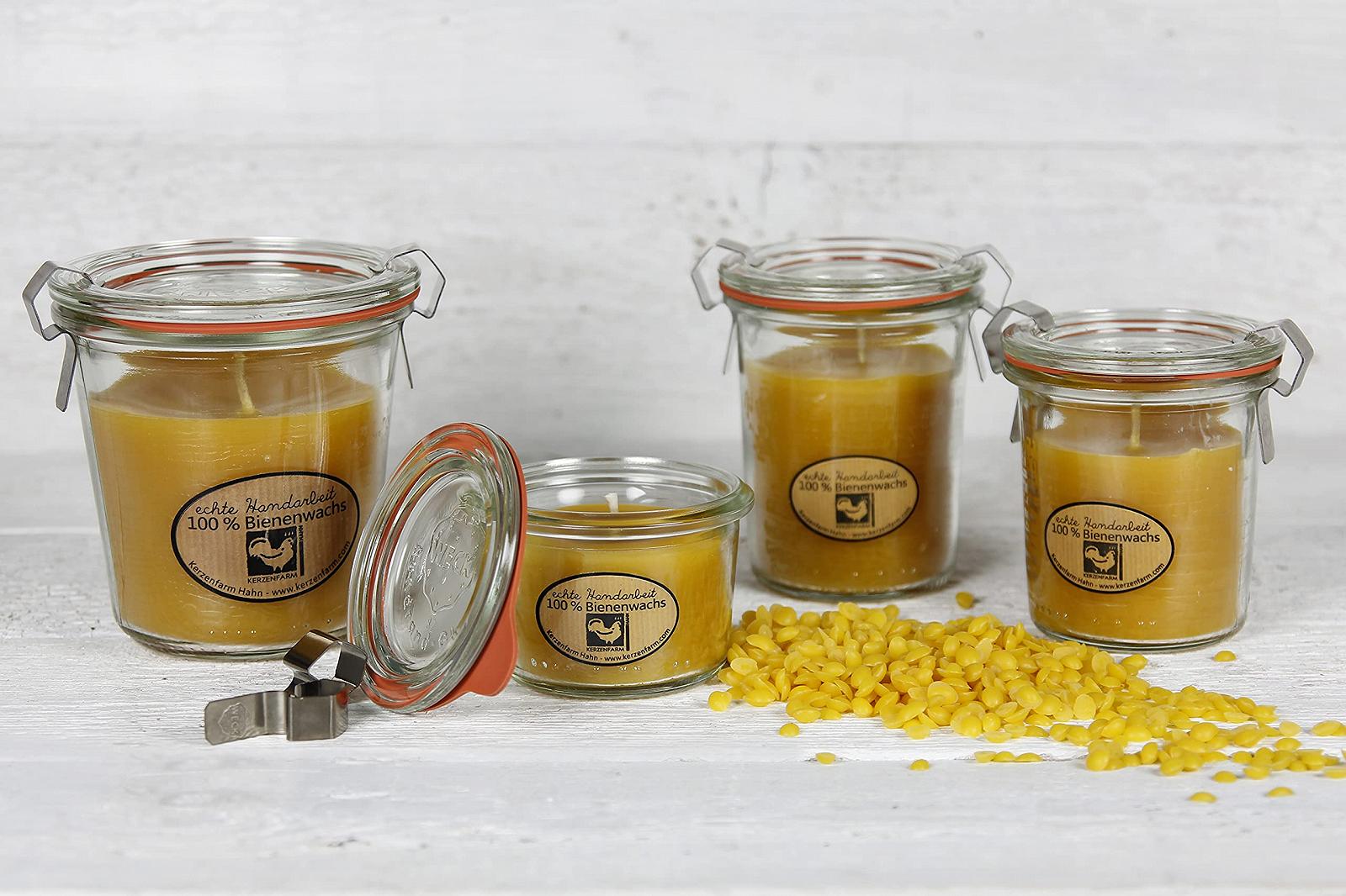 Свічка Kerzenfarm Hahn Beeswax У скляній банці 290 мл Натуральна бджолиний віск Справжнє ручна робота, фото №3 Свічка Kerzenfarm Hahn Beeswax У скляній банці 290 мл Натуральна бджолиний віск Справжнє ручна робота, фото №3