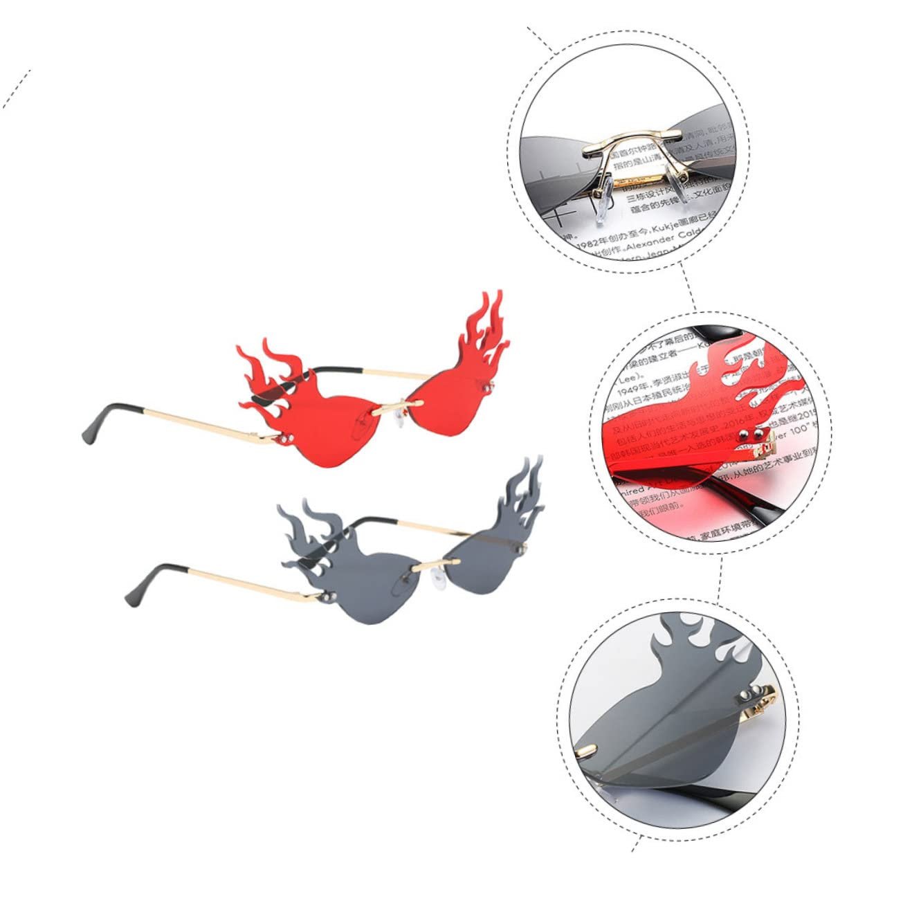 Сонцезахисні окуляри Без рамки PACKOVE Модні окуляри для жінок, 8 шт,, фото №6