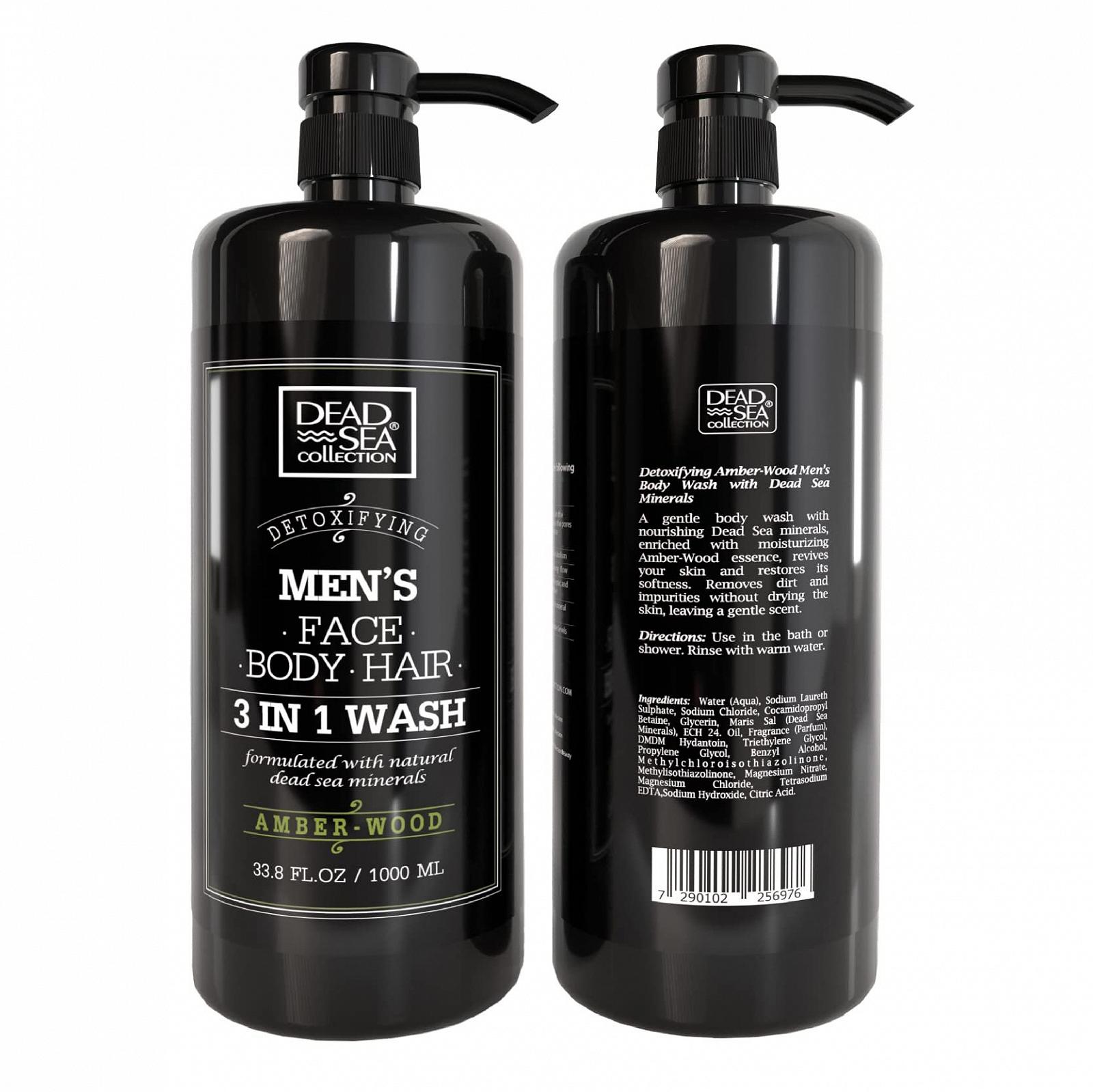 Гель для душу Dead Sea Collection Men's 3 in 1 Amber Wood 2x1000 мл, фото №6