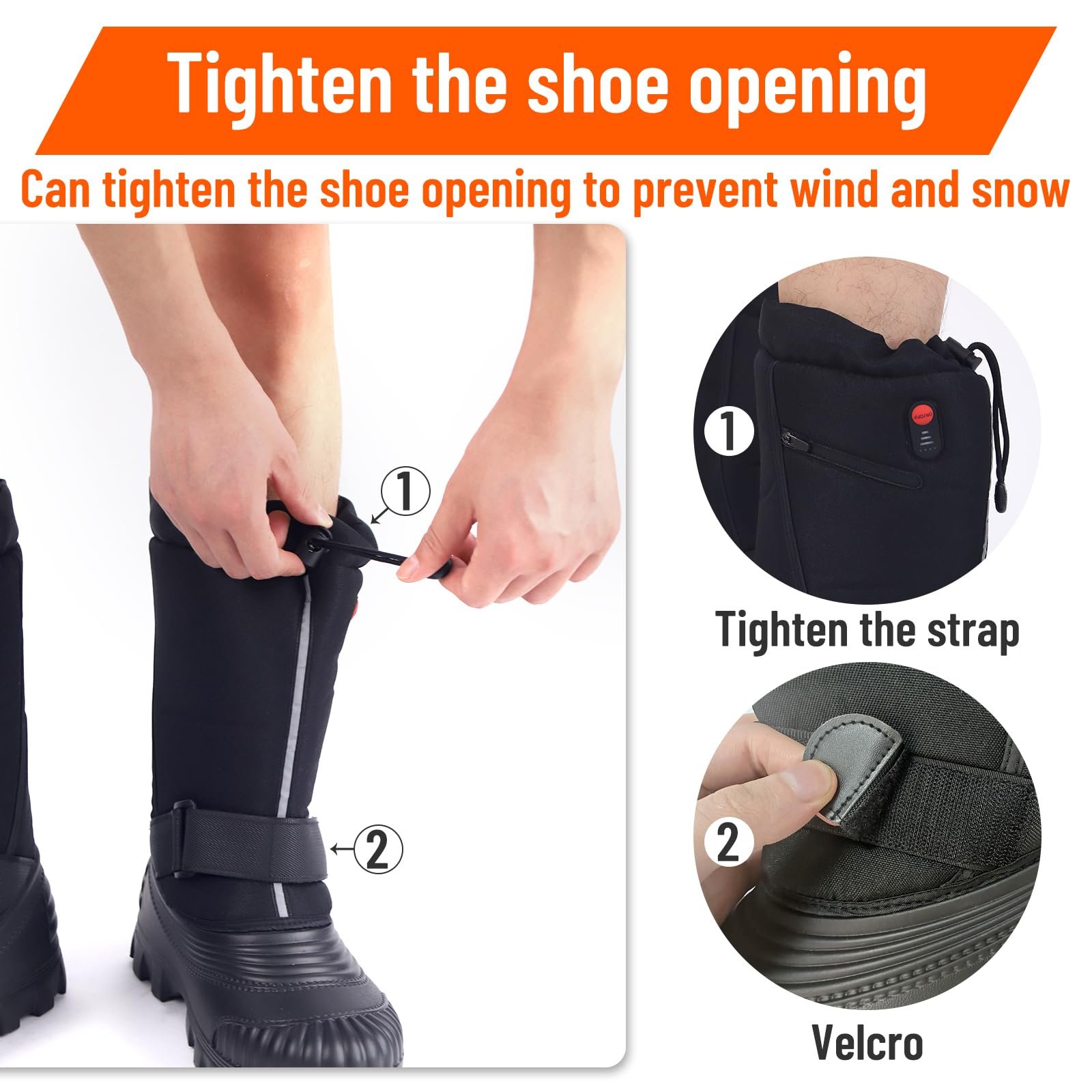 Зимние термо-ботинки OHAANYY с подогревом для мужчин, фото №5