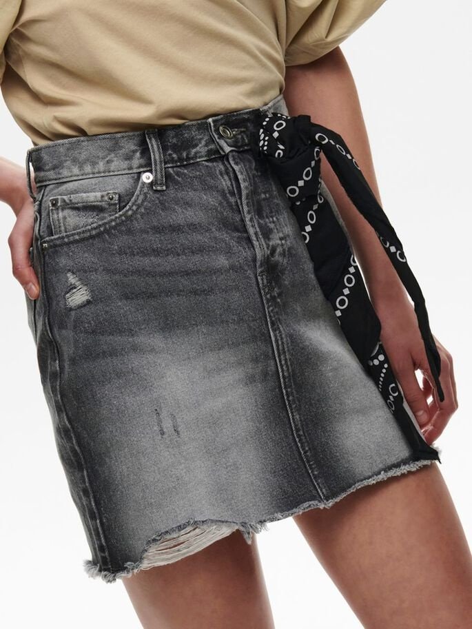 Спідниця ONLFINE  HW LIFE DNM JNS SKIRT  ADD 15227070 Grey Denim ONLY Темно-сірий XS, фото №3