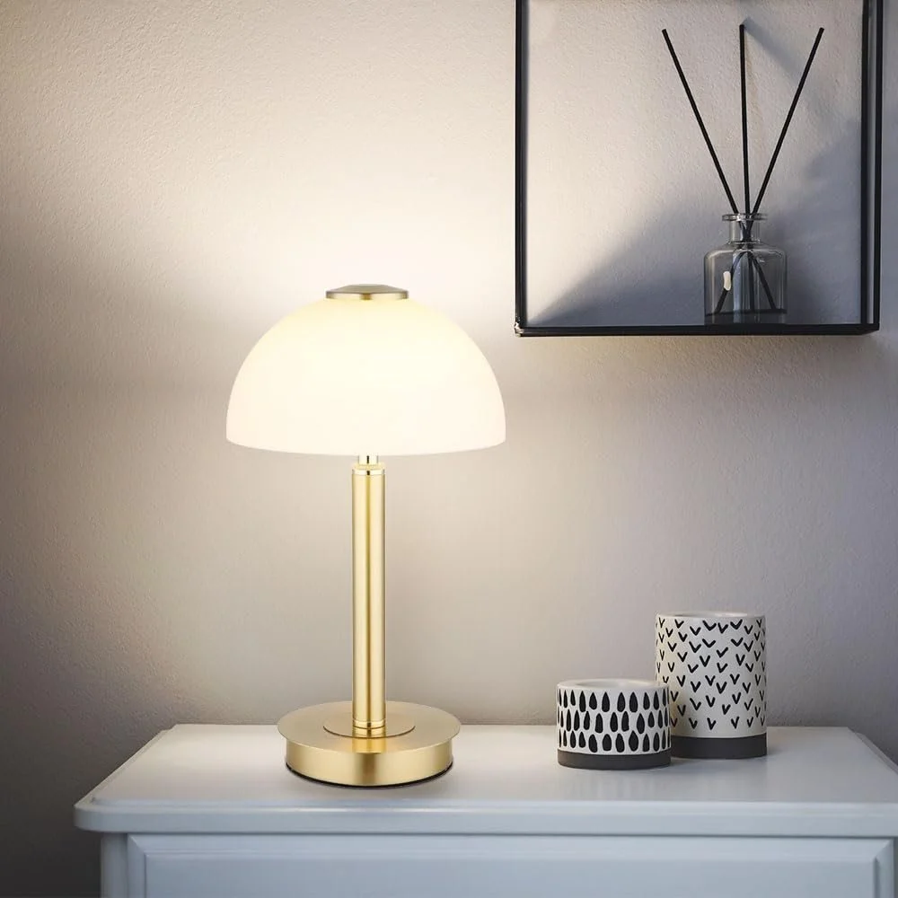 Настольная лампа GLOBO LED Touch Сенсорная Диммер Латунь Стекло Опал 7 Вт 255 лм 18 x 31.5 см, фото №2