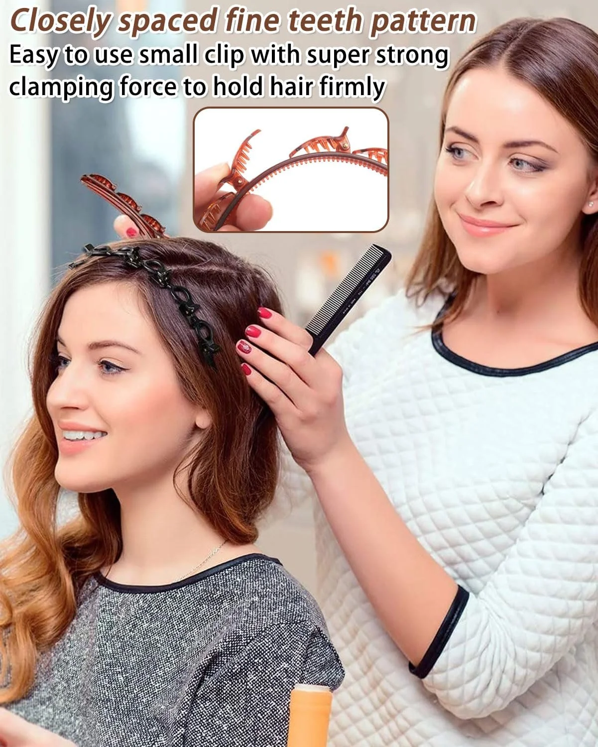 Набір з 3 обручів для волосся з затискачами, фото №5