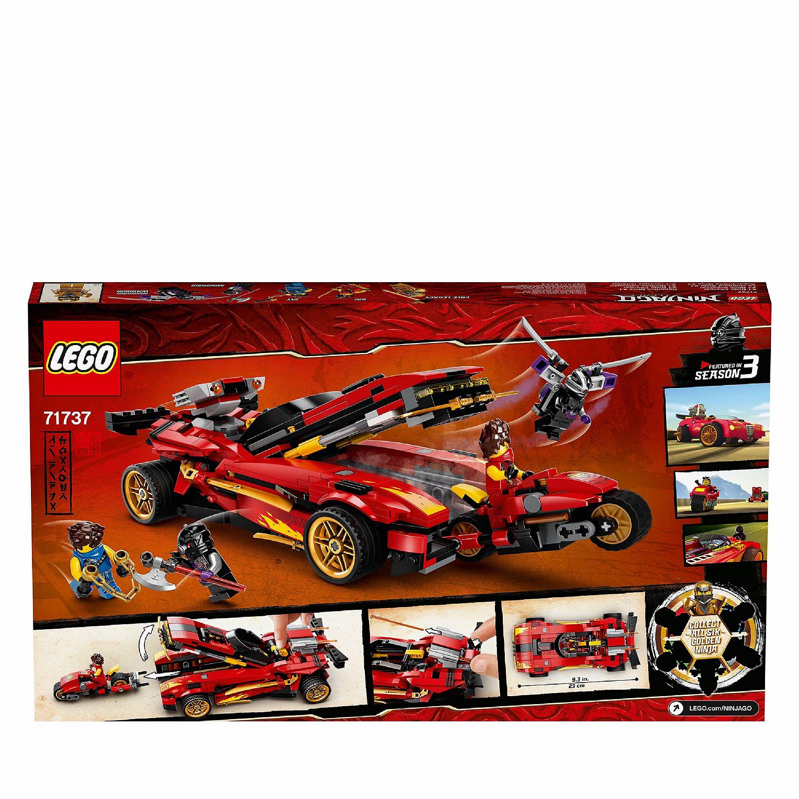LEGO Ninjago Legacy 71737 X-1 Supercar Ніндзя і Мотоцикл з Колом як Золота Мініфігурка, фото №8