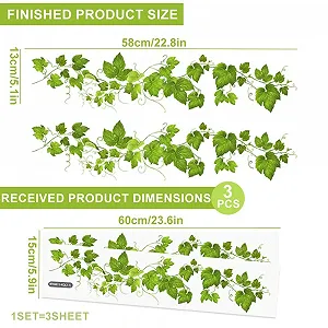 Наклейка на стіну milaosk Плющ та листя 1.74 м Зелений synthetic.ua - Фото 1