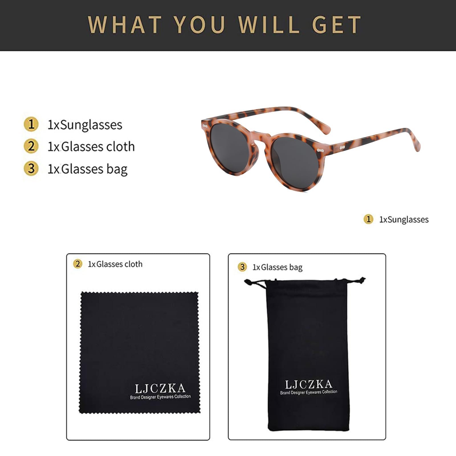 Круглые очки Vintage LJCZKA Поляризованные Мужские Женские Ретро UV400, фото №5 Круглые очки Vintage LJCZKA Поляризованные Мужские Женские Ретро UV400, фото №5