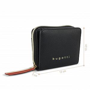 Кошелек женский Bugatti Ella Маленький Zip Around Черный, черный, Элегантный synthetic.ua - Фото 1