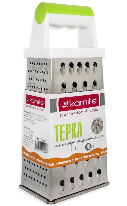 Терка-шинківниця Kamille 22см 4х гранна з пластиковою ручкою, фото №1