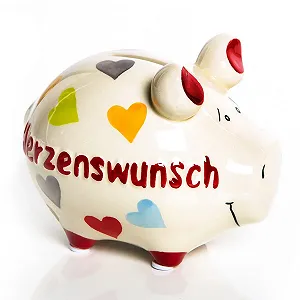 Скарбничка Logbuch-Verlag KCG Свинка з сердечками Керамічна - Фото 1