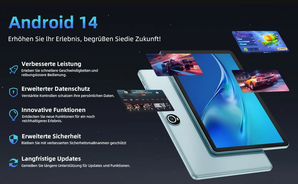 Планшет 11" COLORROOM C5 6+6/128Gb 8 ядер Android 14 8000 mAh Блакитний, фото №3
