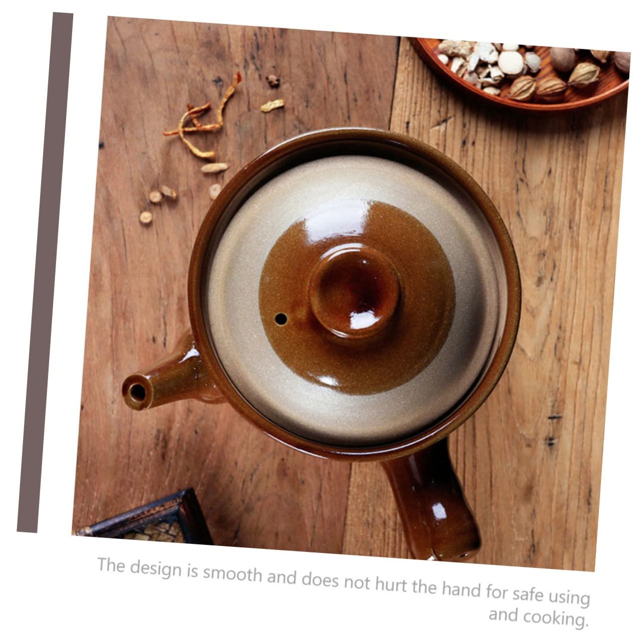 Кастрюля керамическая глиняная с крышкой для супа и традиционной китайской медицины маленькая, фото №2