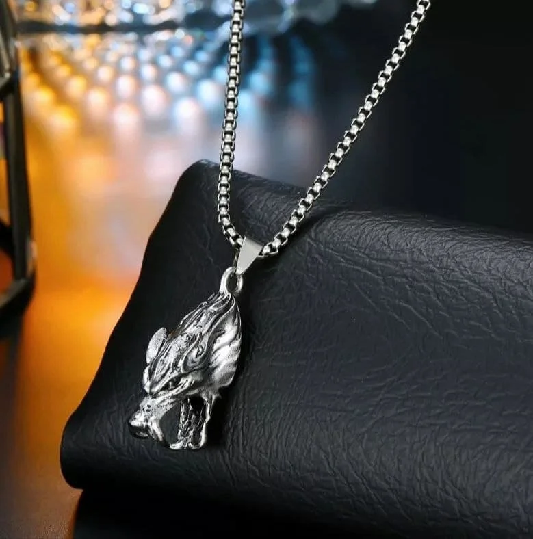 Модний сріблястий ланцюжок унісекс Вовк, фото №1 Модний сріблястий ланцюжок унісекс Вовк, фото №1