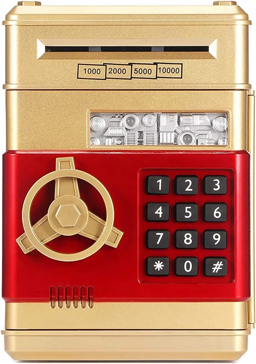 Скарбничка COIL Електронний сейф банкомат з PIN-кодом та автоматичним купюроприймачем червона, фото №4
