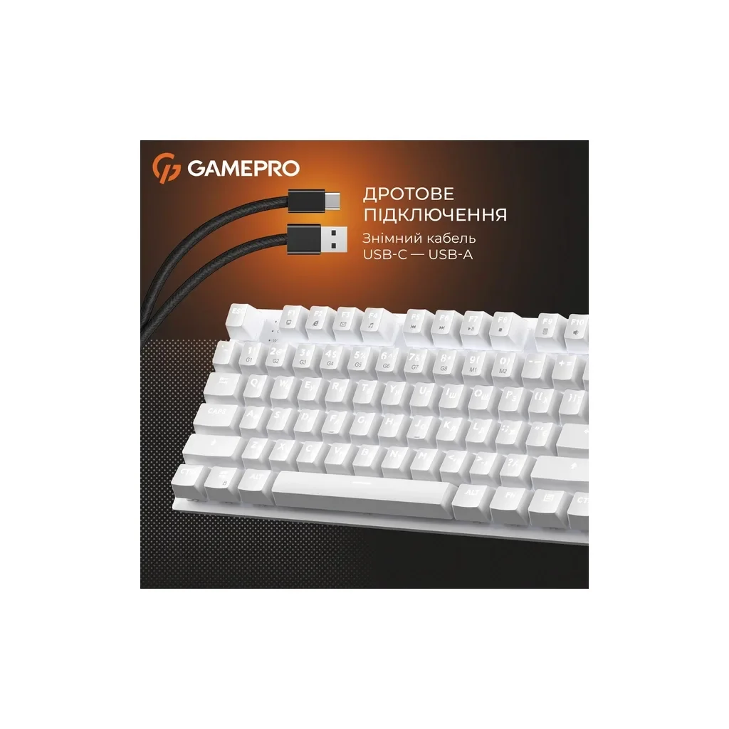 Клавиатура GamePro Genesis Joker MK124W Outemu Red Switch USB UA White (MK124W), фото №9