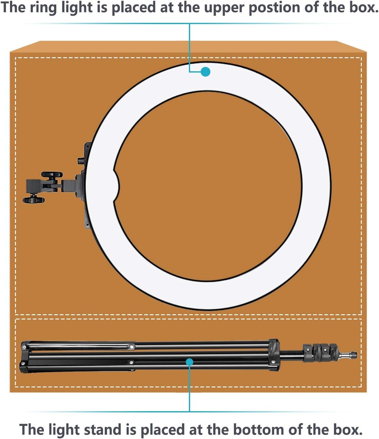 Кільцева LED лампа зі штативом Neewer ‎RL-18 Чорний, фото №2