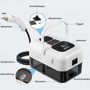 Пароочисник ручний 2500 Вт 1.2 л 9 рівнів 10 сек. synthetic.ua - Фото 1