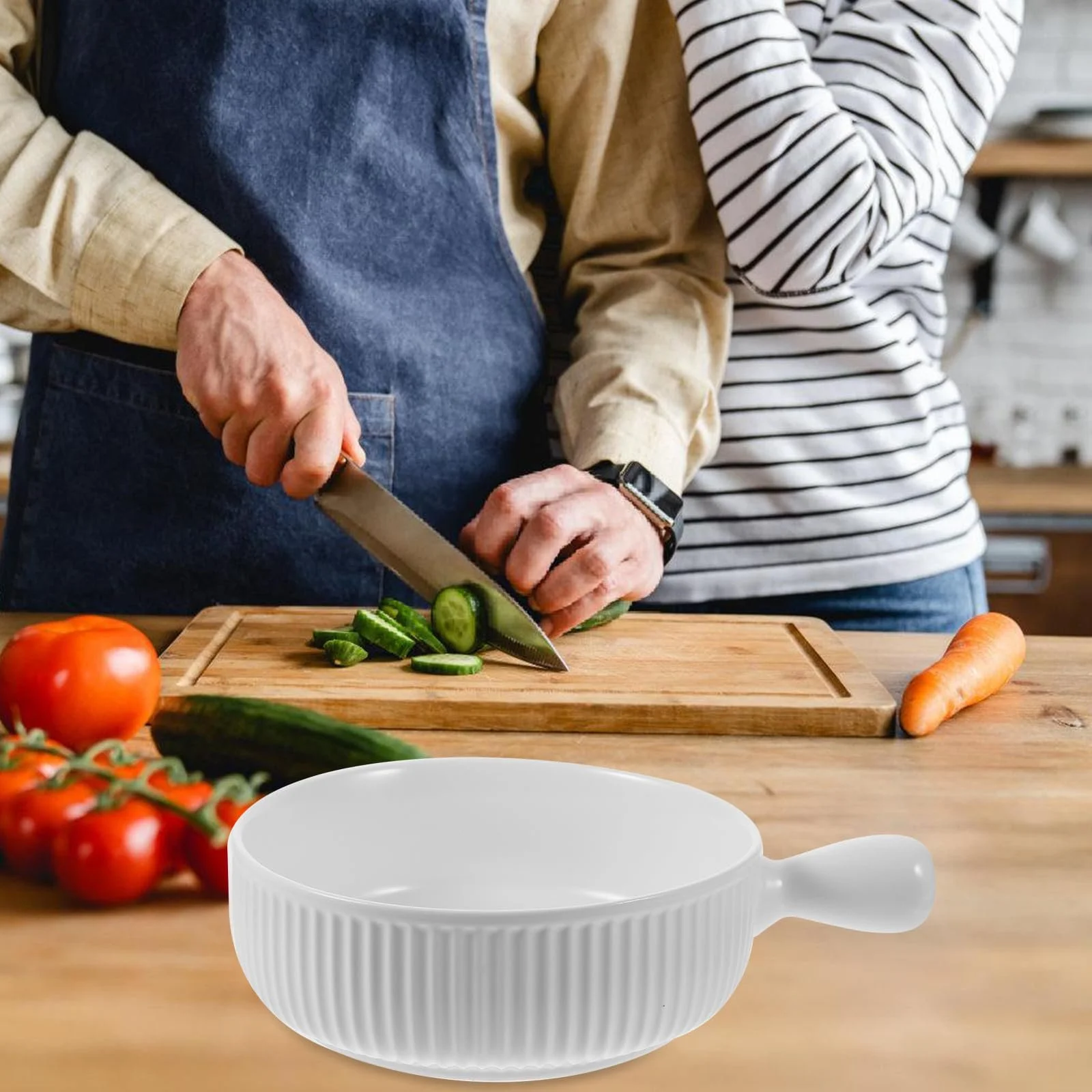 Форма для запекания керамическая с ручками термостойкая для микроволновой печи многофункциональная, фото №6 Форма для запекания керамическая с ручками термостойкая для микроволновой печи многофункциональная, фото №6