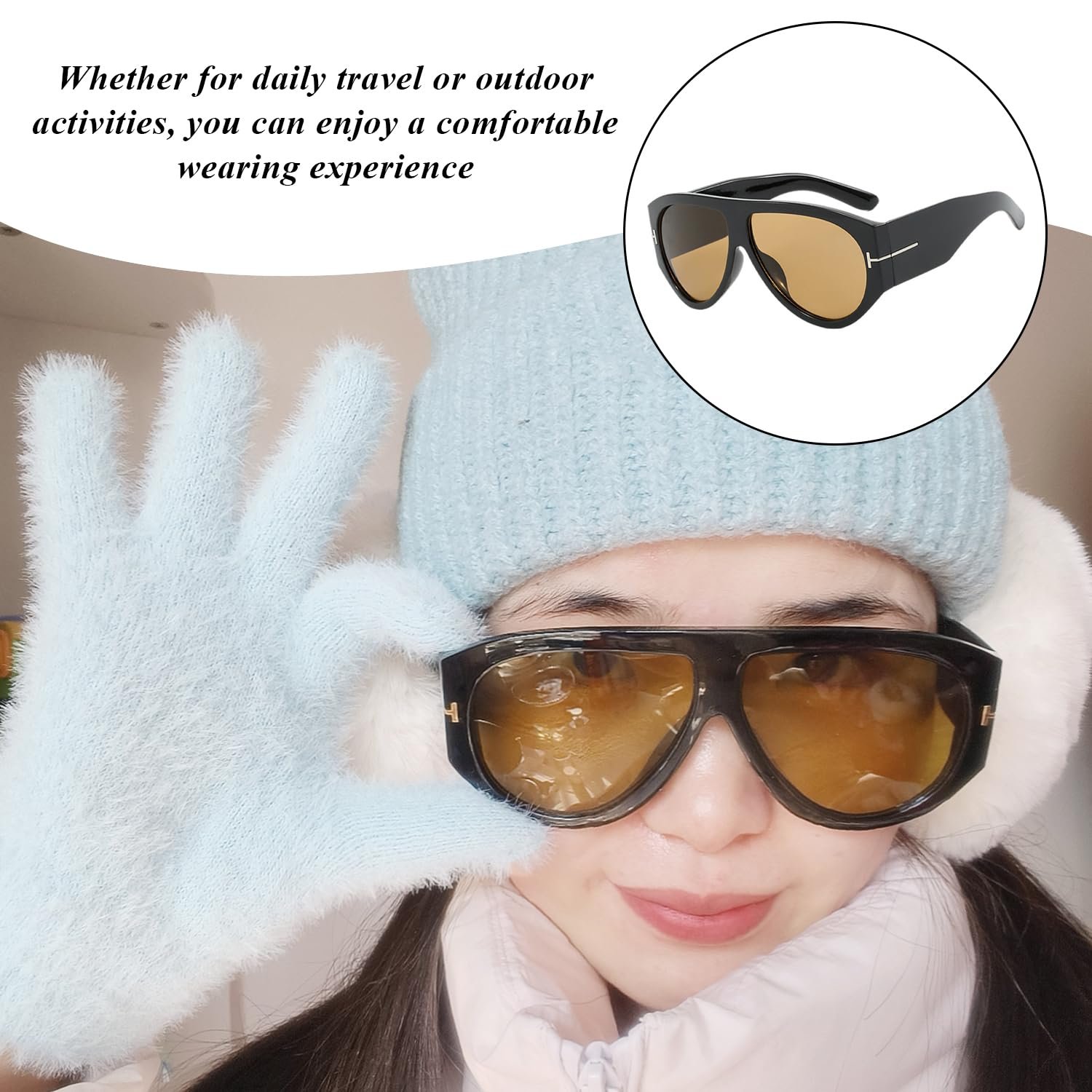 Солнцезащитные Очки RELKLYU Ретро Черный, 2 шт., фото №5 Солнцезащитные Очки RELKLYU Ретро Черный, 2 шт., фото №5