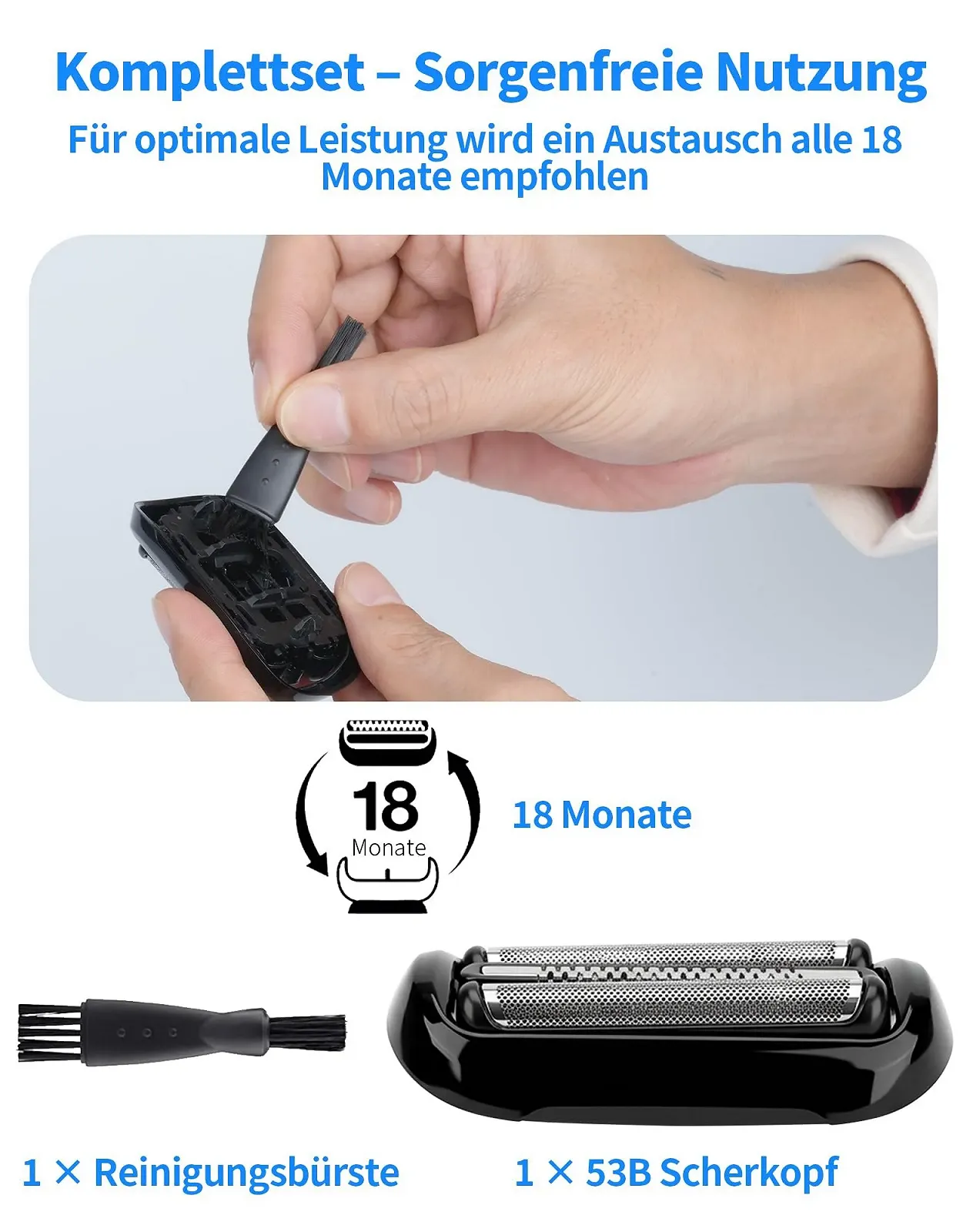 Змінна бритвена головка 53B для Braun Series 5 та 6 5050CS 5049S 5018S 5762 5764 6040CS 6075CC 5035S 6020S, фото №8 Змінна бритвена головка 53B для Braun Series 5 та 6 5050CS 5049S 5018S 5762 5764 6040CS 6075CC 5035S 6020S, фото №8