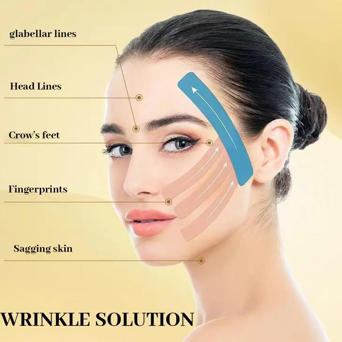 Стрічка для підтяжки обличчя XYTAHDM, 2.5 см x 5 м, проти зморшок, для пружності шкіри, 3 шт, фото №2