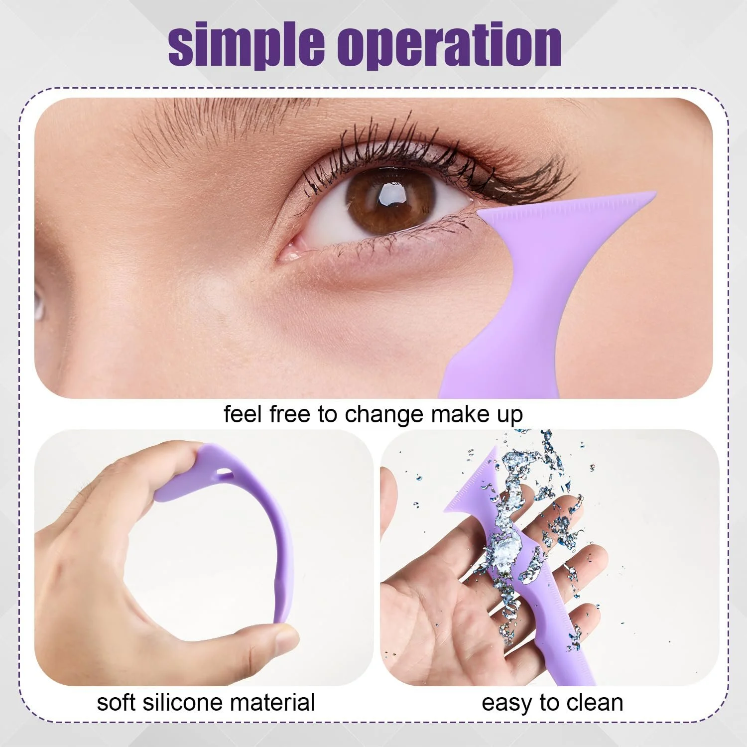 Трафареты для подводки Силиконовые фиолетовые, фото №4