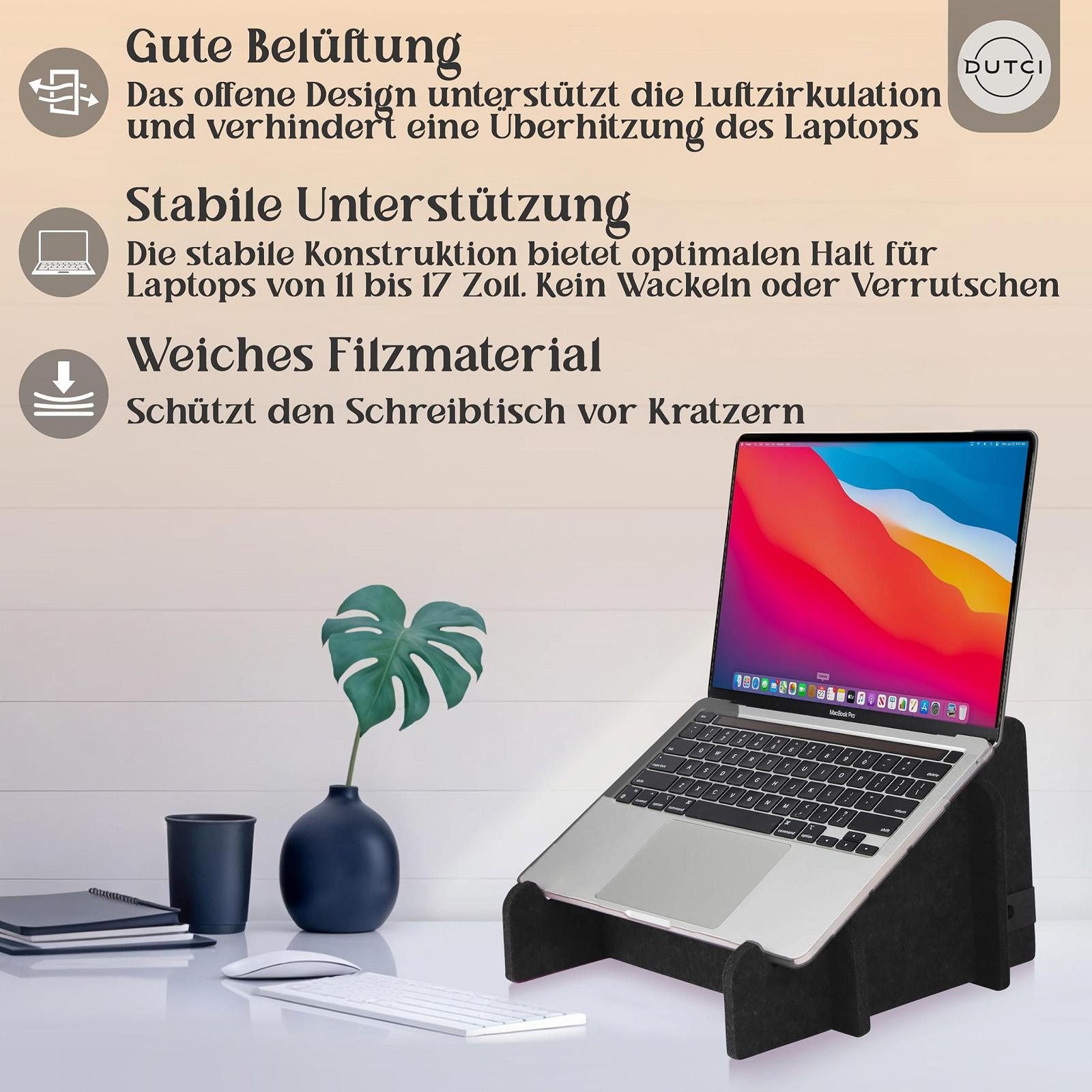 Підставка для ноутбука з екологічного фетру (перероблені ПЕТ-пляшки) DUTCI, для MacBook та ноутбуків 11-17 дюймів, фото №5