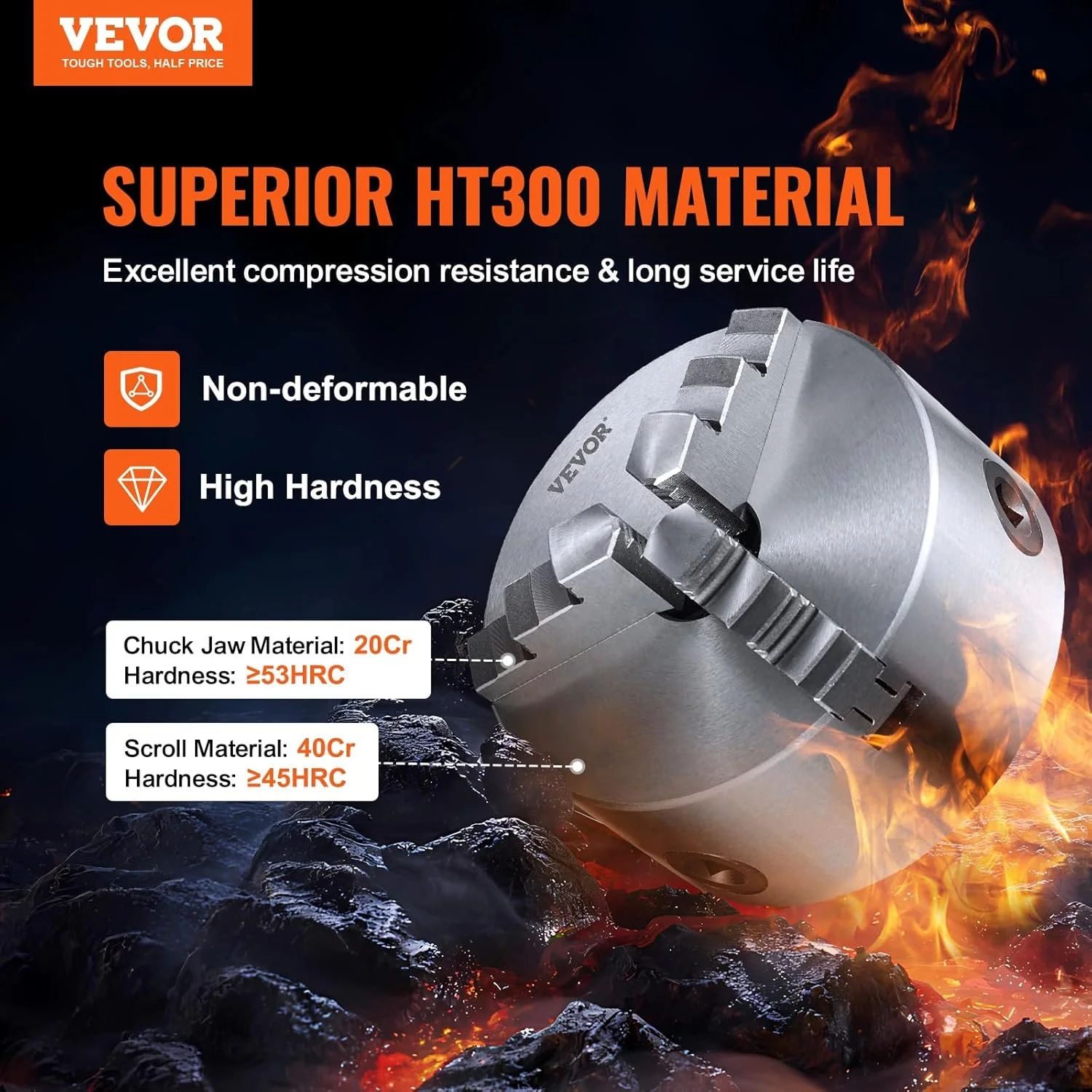 Токарний патрон VEVOR K11-125 125 мм, фото №2