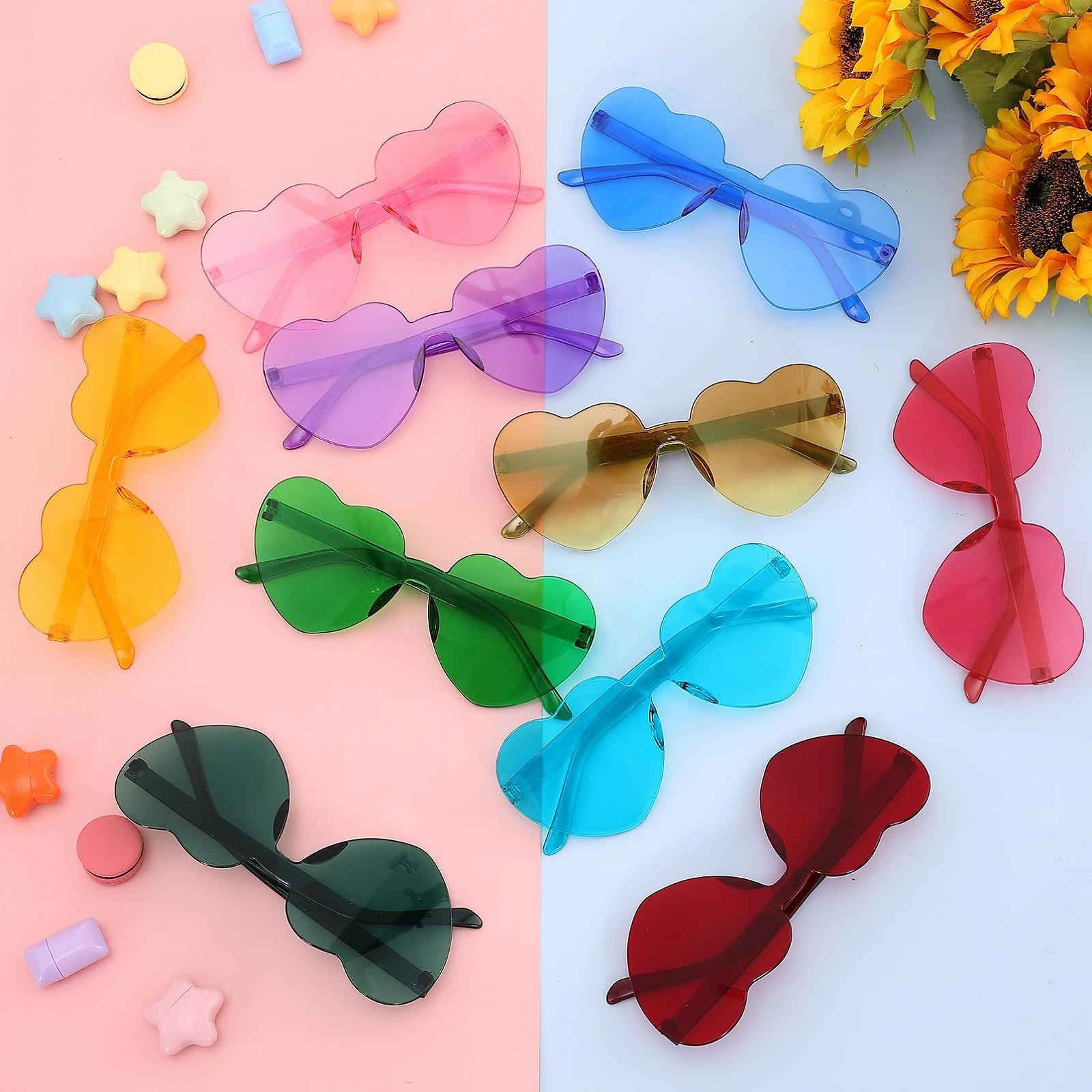 Сонцезахисні окуляри Серце Без оправи 12 пар, 12 кольорів, фото №6