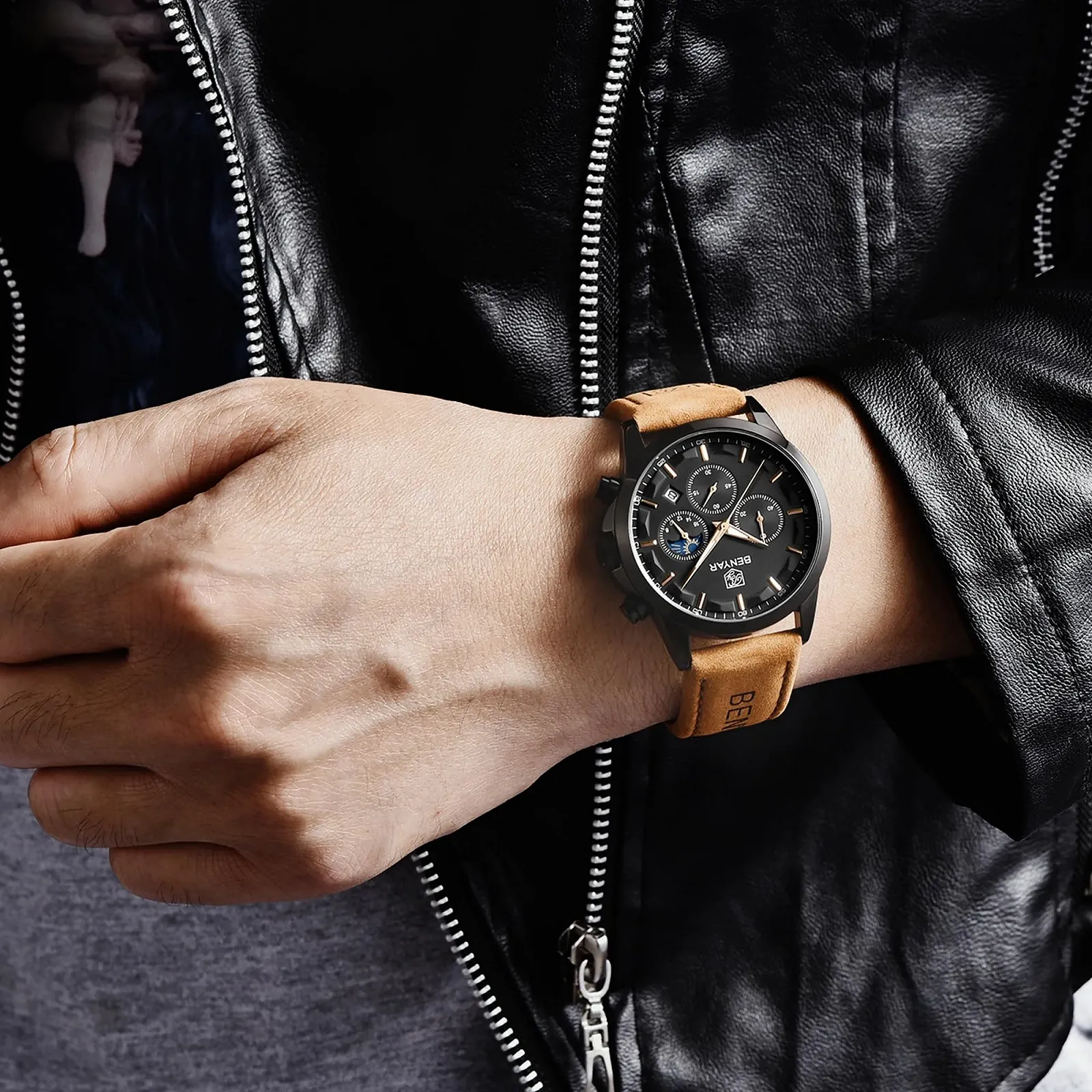 Чоловічий годинник Benyar Хронограф Аналоговий Кварцовий Водонепроникний, фото №3