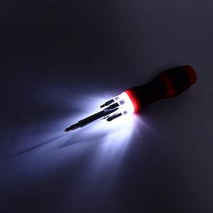 Набор отверток HERCHR Multi-Bit 5-in-1 со светодиодом synthetic.ua - Фото 1