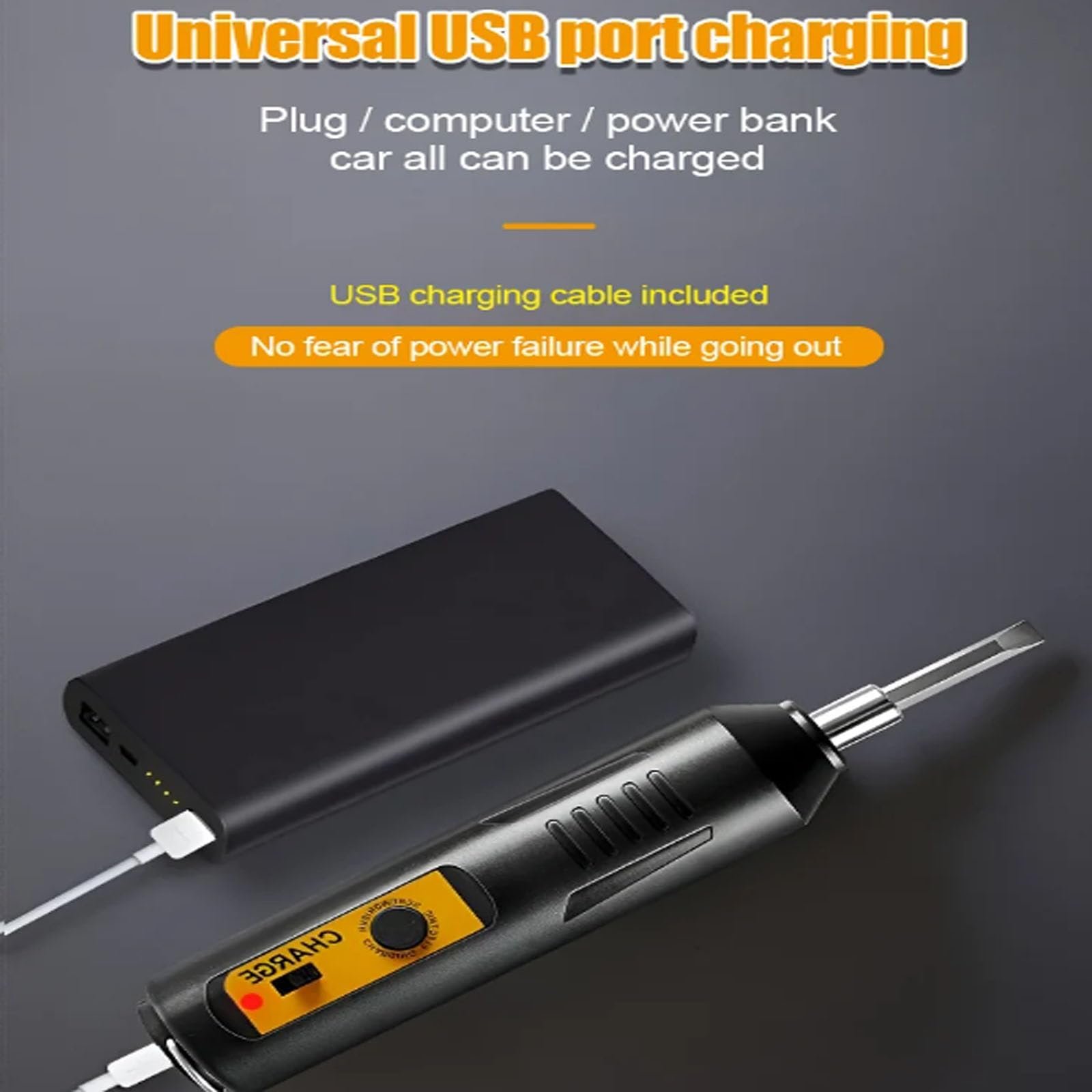 Набір Електричних Викруток для Дому Портативний Акумуляторний USB, фото №2