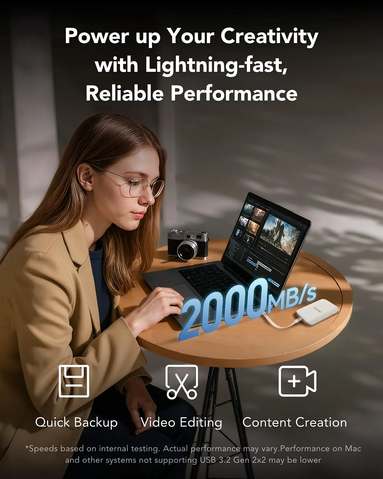 Портативный SSD Lexar ES5 1TB USB 3.2 Gen2x2 до 2000 MB/s IP65 MagSafe Apple ProRes 4K Galaxy S25 8K Силиконовый чехол, фото №7