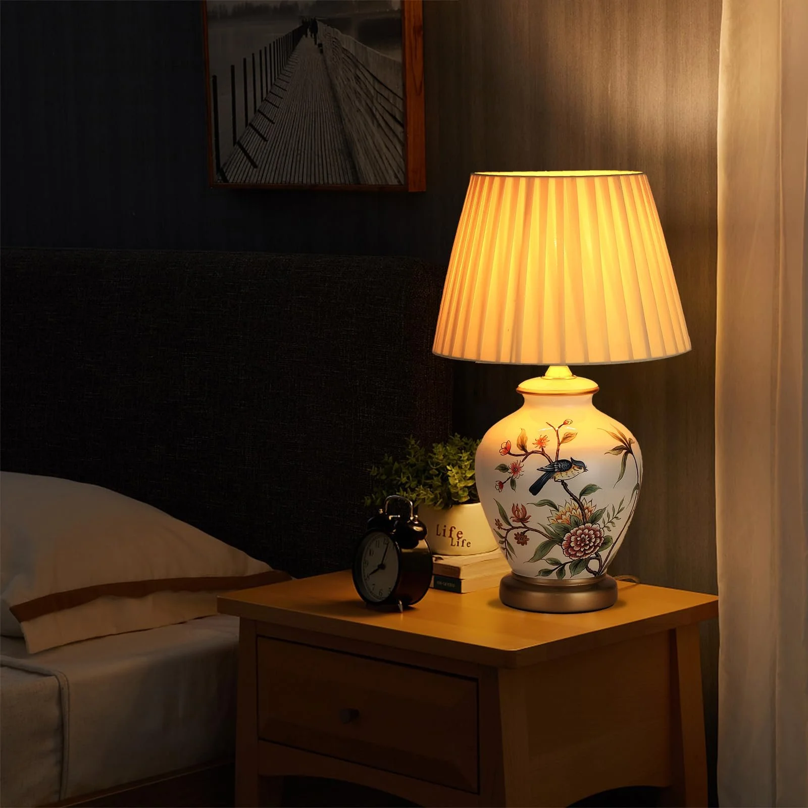 Настільна лампа Retro Ceramic Decorative Living Room E27 Vintage White, фото №3