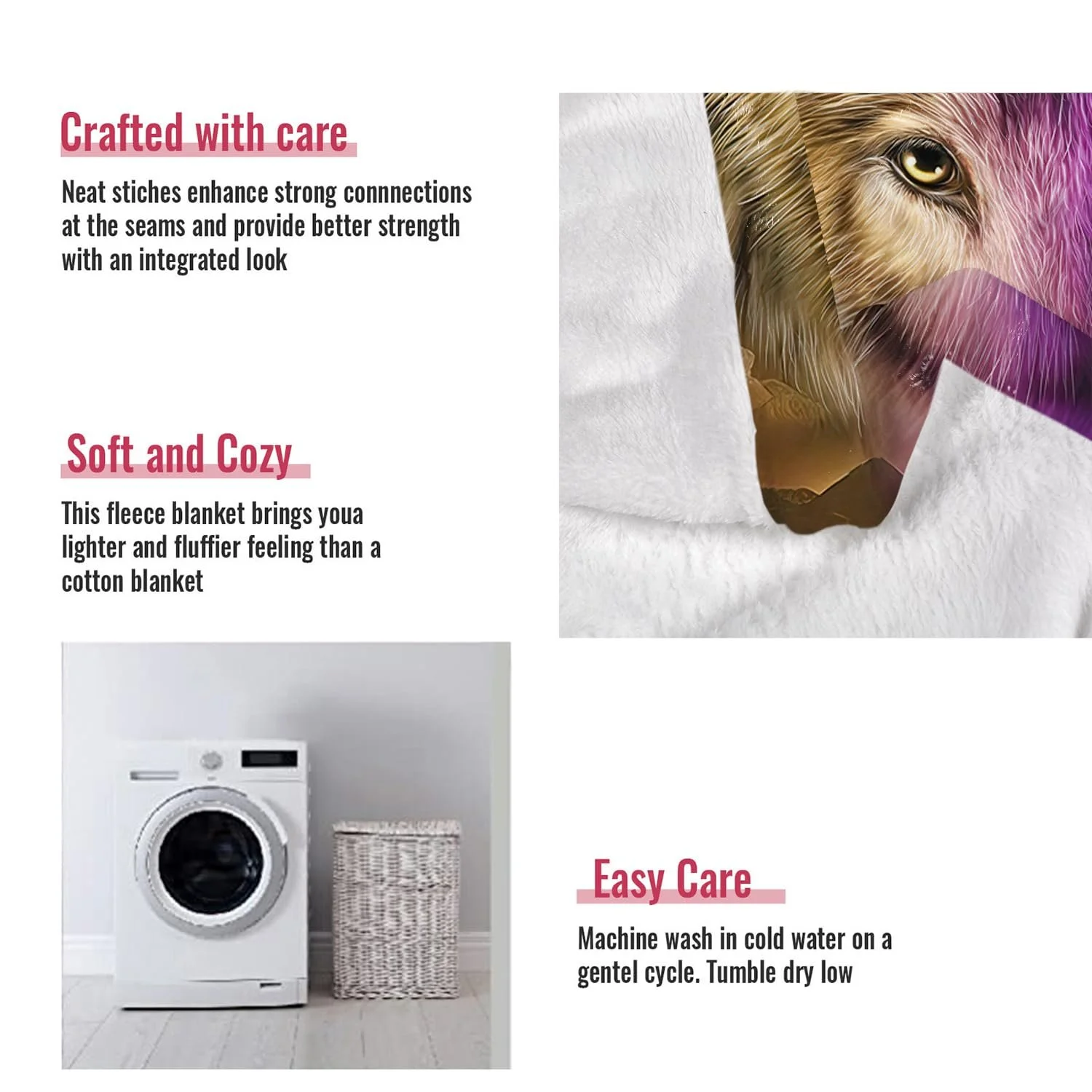 Плед YISUMEI Wolf Dreamcatcher, фліс, фото №5 Плед YISUMEI Wolf Dreamcatcher, фліс, фото №5